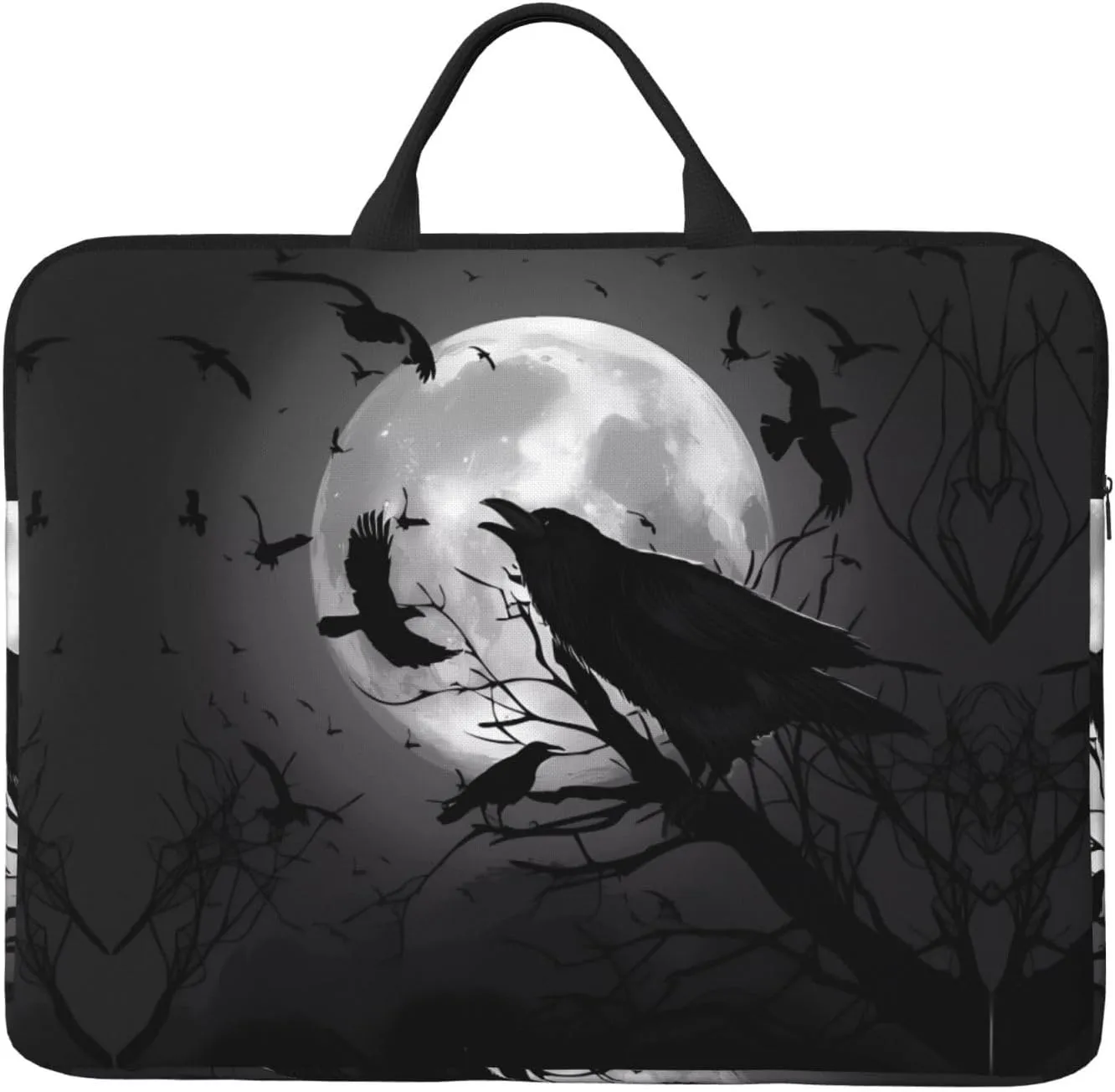 14in Laptop Case Sleeve Bag â€“ Crow Birds Full Print Design, Ideal for Business Travel and Daily Commute