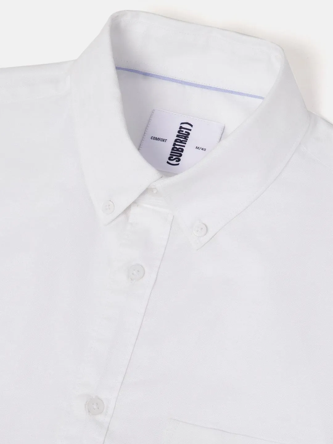 2 Way Stretch Oxford Shirt in White- Comfort Fit