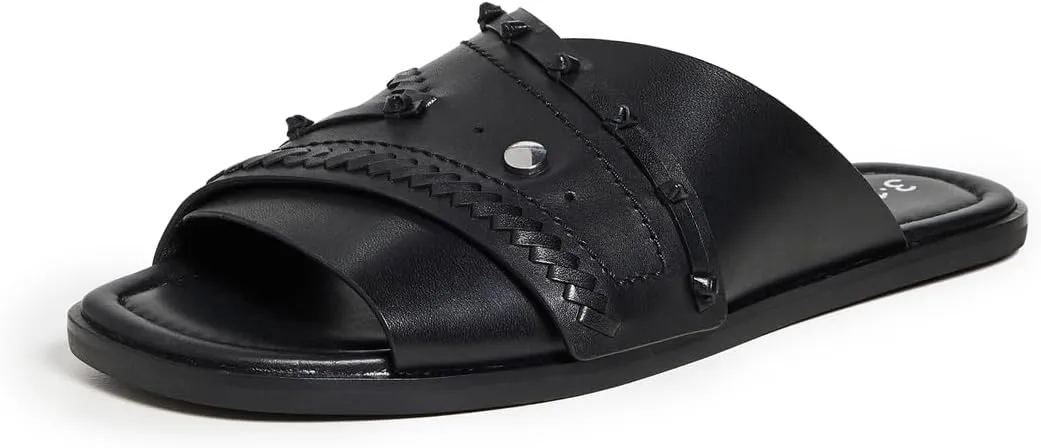 3.1 Phillip Lim Women's Crossover Flat Slides with Leather Craft