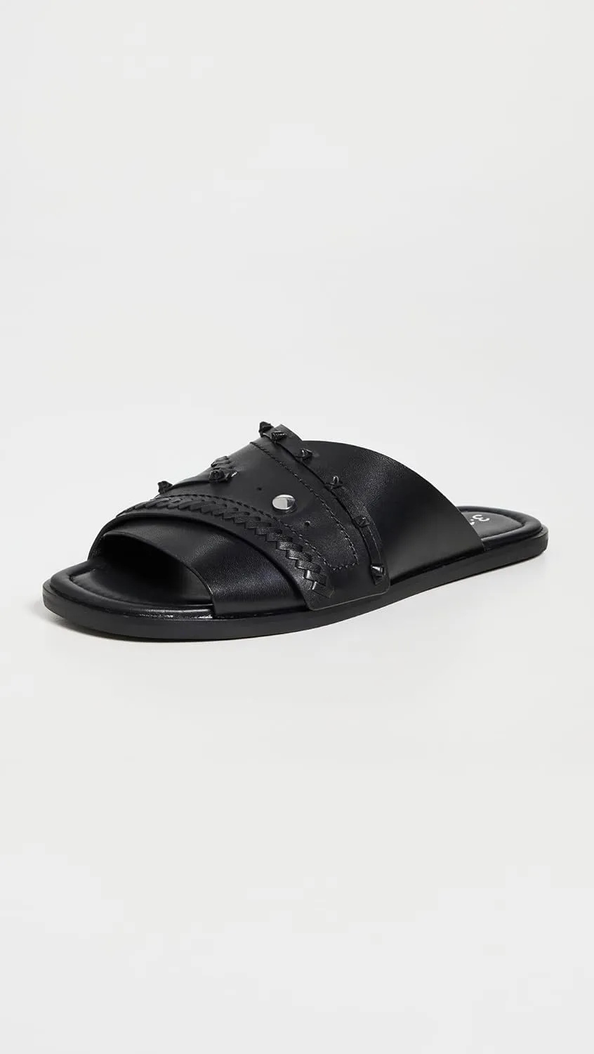 3.1 Phillip Lim Women's Crossover Flat Slides with Leather Craft