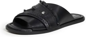 3.1 Phillip Lim Women's Crossover Flat Slides with Leather Craft