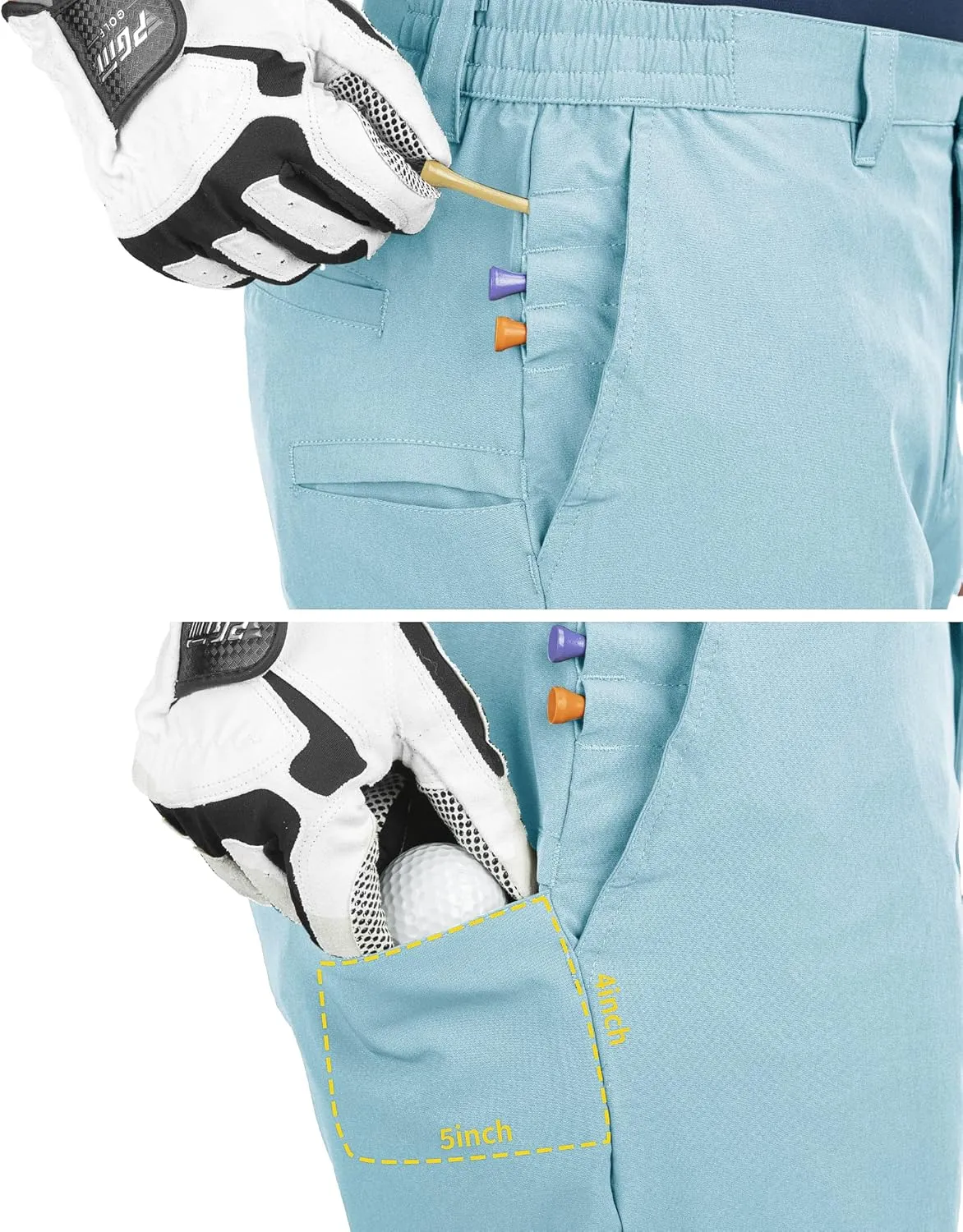 33,000ft Men's Golf Shorts 9" Dry Fit Stretch Golf Short UPF 50  Lightweight Flat Front Golf Shorts with Pockets