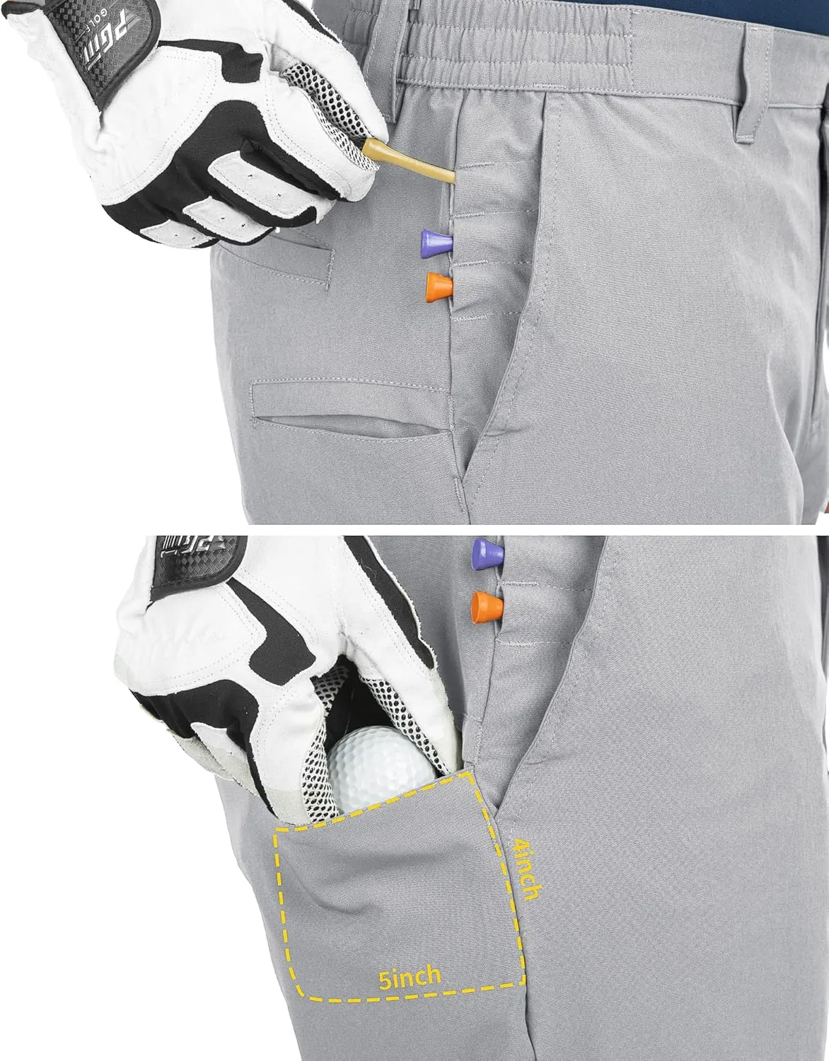 33,000ft Men's Golf Shorts 9" Dry Fit Stretch Golf Short UPF 50  Lightweight Flat Front Golf Shorts with Pockets