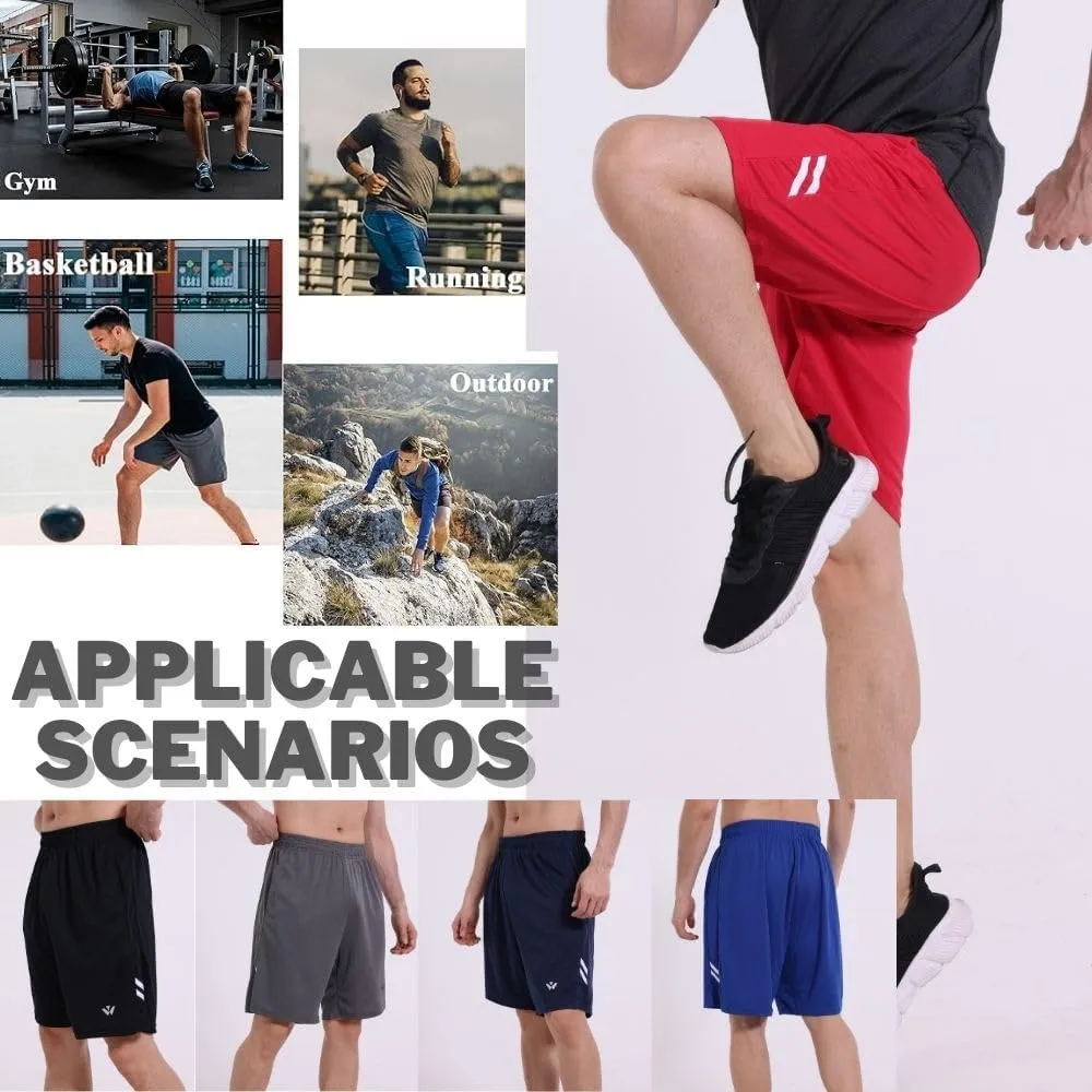 3/5 Pack Athletic Gym Mens Shorts Quick Dry Basketball Shorts with Pockets for Workout Running Casual Activewear