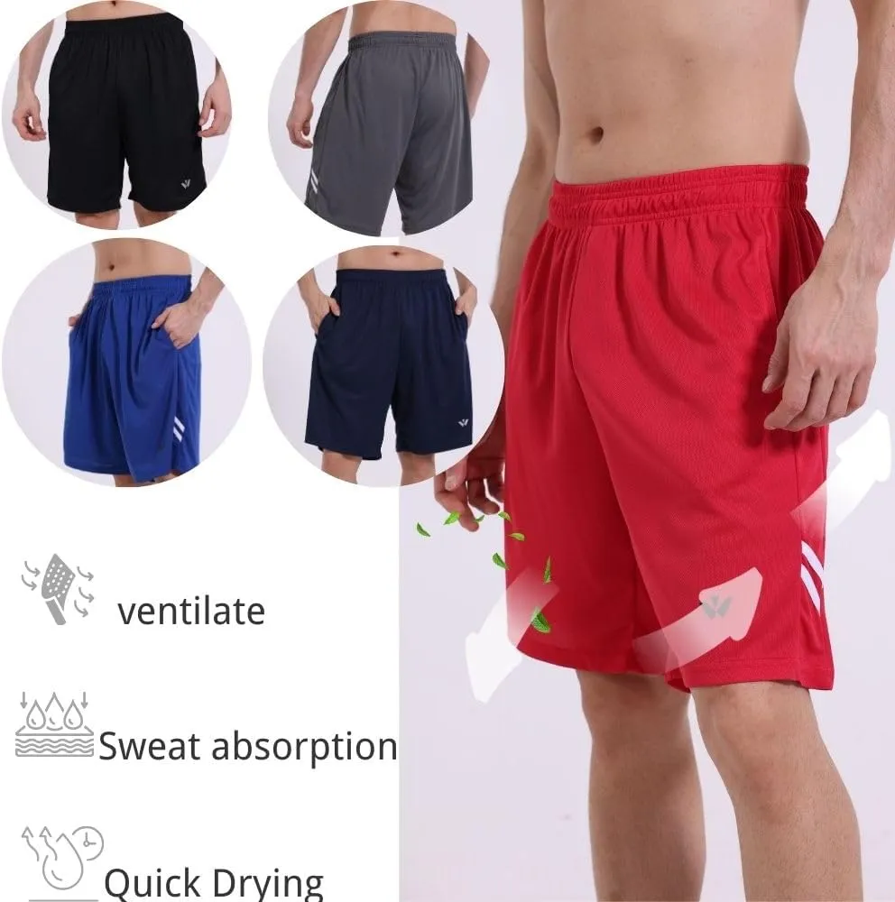 3/5 Pack Athletic Gym Mens Shorts Quick Dry Basketball Shorts with Pockets for Workout Running Casual Activewear