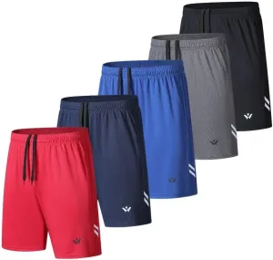 3/5 Pack Athletic Gym Mens Shorts Quick Dry Basketball Shorts with Pockets for Workout Running Casual Activewear