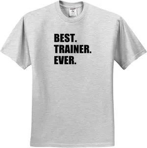 3dRose Best Trainer Ever, Fun Gift for Training Job Appreciation, Black Text - Youth Birch-Gray-T-Shirt Large(14-16)