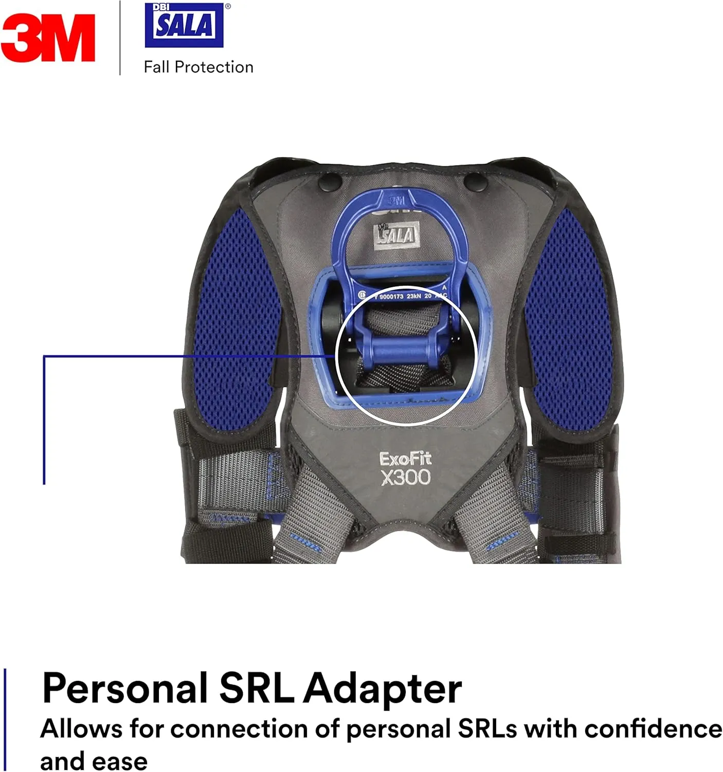 3M 1113034 DBI-SALA ExoFit X300 Comfort Vest Climbing Harness Fall Protection, General Industry, Aluminum Back and Front D-Ring, Auto-Locking Quick Connect Leg and Chest Straps, Medium