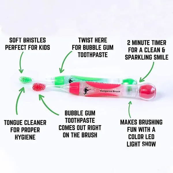 4-Pack: Kangaroo Kids Pre-Filled Toothbrush