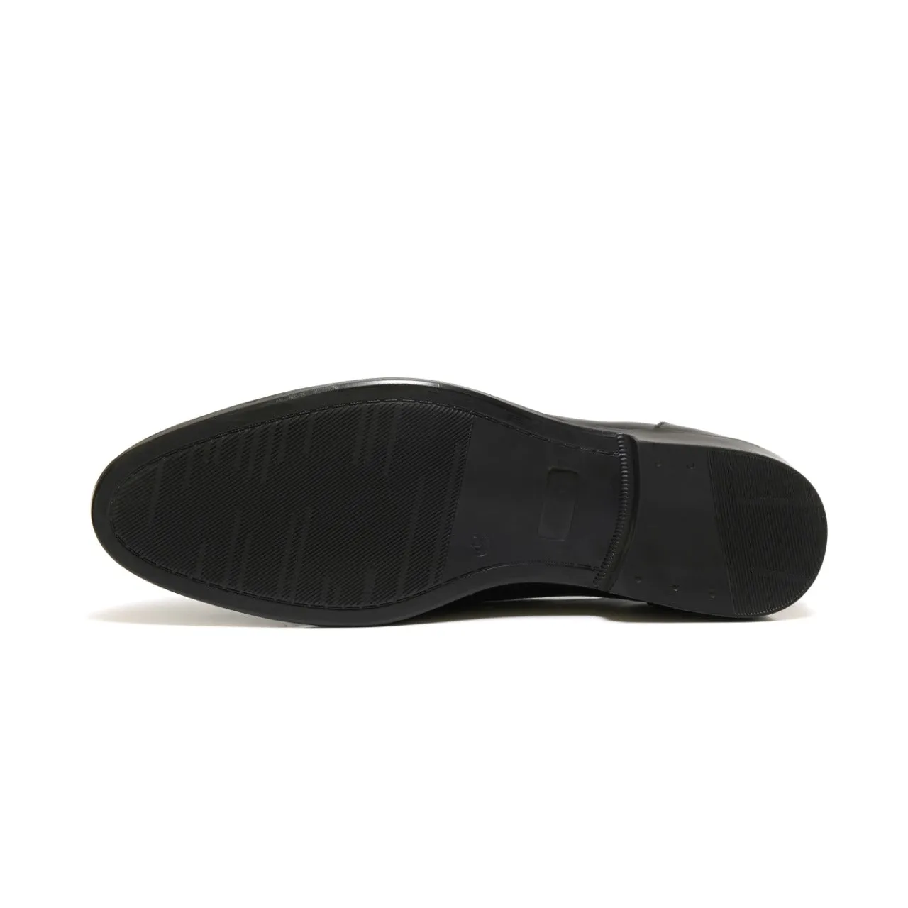 4004-Black Cow Leather Horse bit Formal Loafer Style In Rubber sole