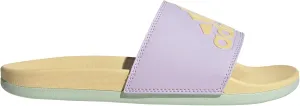 adidas Women's Adilette Comfort Slide Sandal, Ice Lavender/Orange Tint/Linen Green, 7