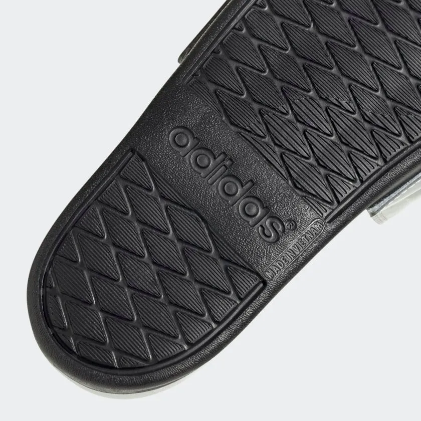 Adidas Womens Adilette Comfort Slides - Silver Metallic/Core Black