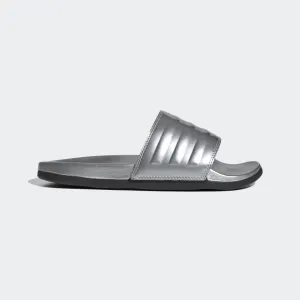 Adidas Womens Adilette Comfort Slides - Silver Metallic/Core Black