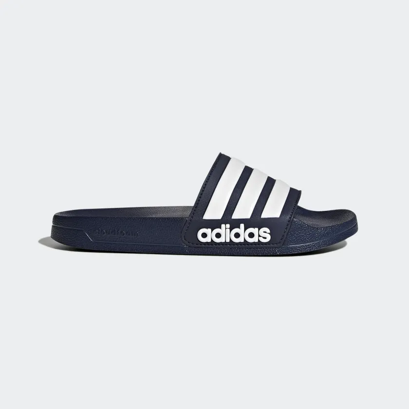 Adilette Mens Shower Slide - Navy/White
