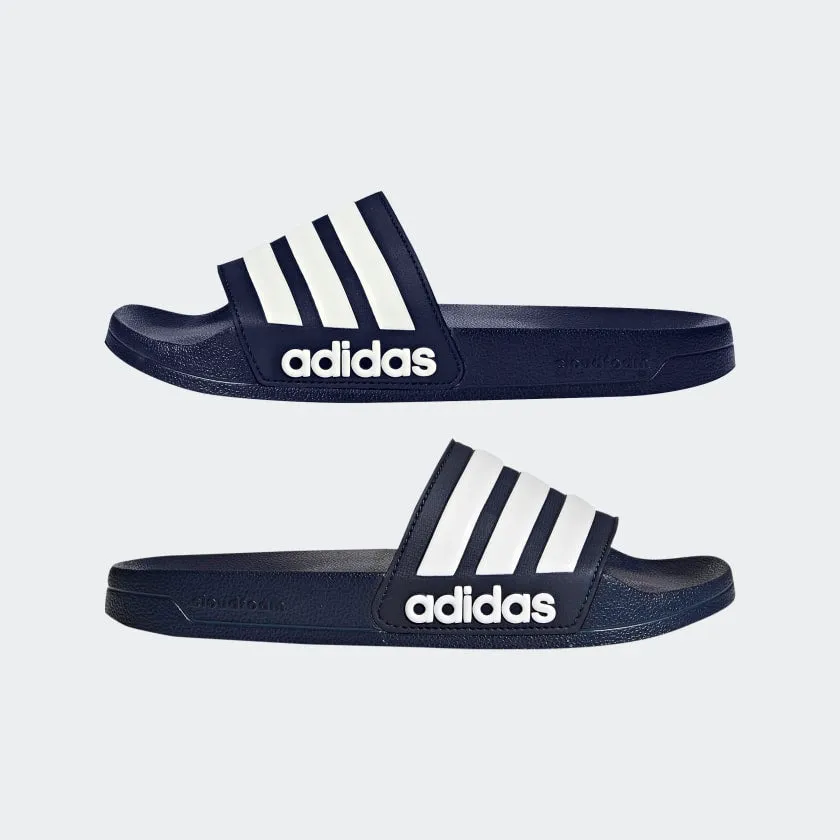 Adilette Mens Shower Slide - Navy/White