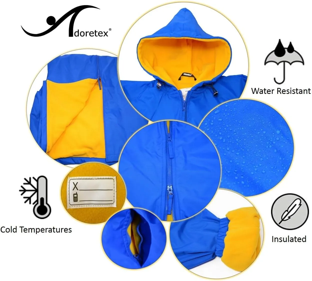 Adoretex Unisex Swim Parka Water Resistant Warm Coat Water Sports Swim Parka for Adult & Kids