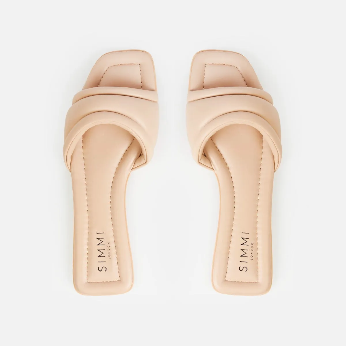 Aila Natural Padded Flat Sandals