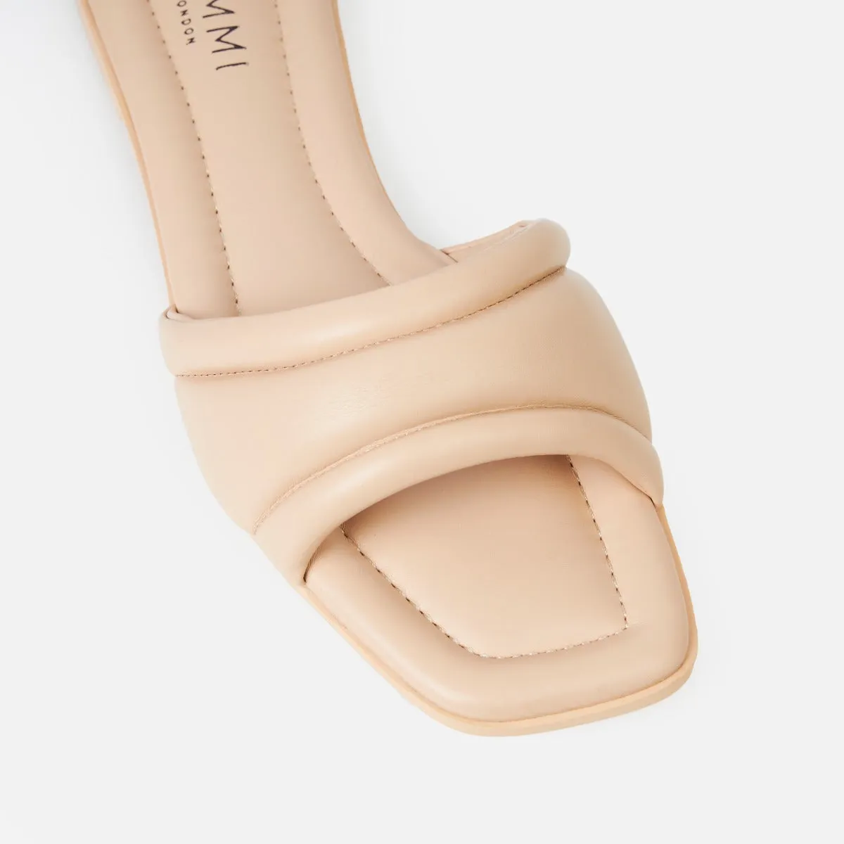 Aila Natural Padded Flat Sandals