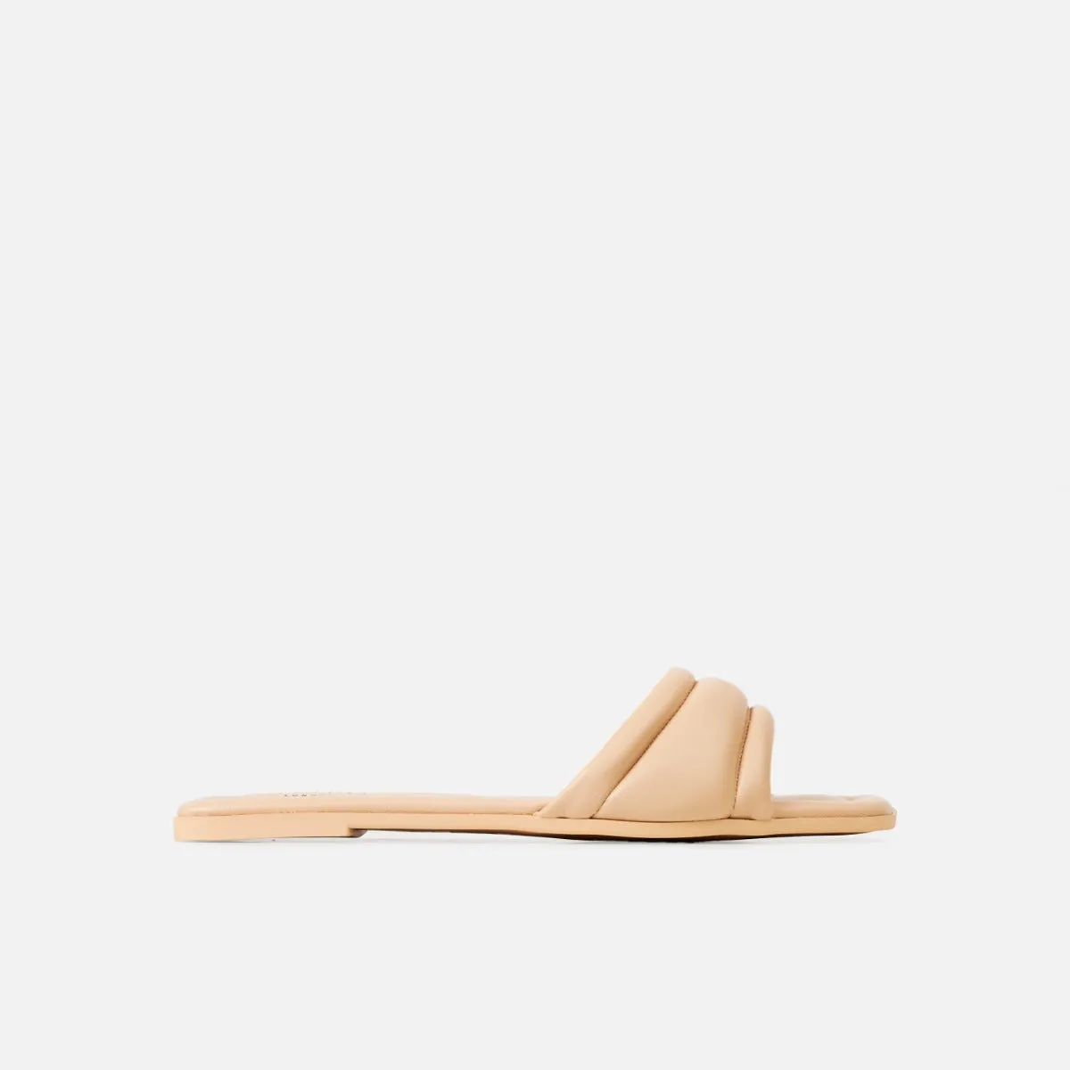 Aila Natural Padded Flat Sandals
