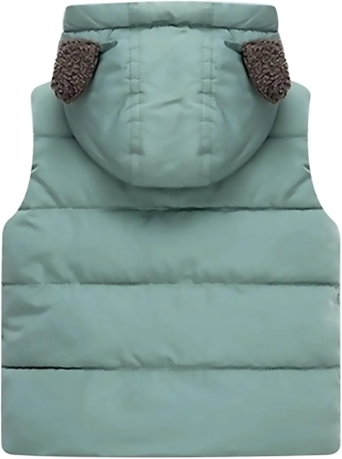 AIWUHE Toddler Boys Girls Hooded Puffer Vest Padded Warm Winter Jacket Sleeveless Bear ears Zipper Up Coat with pocket 1-7Y