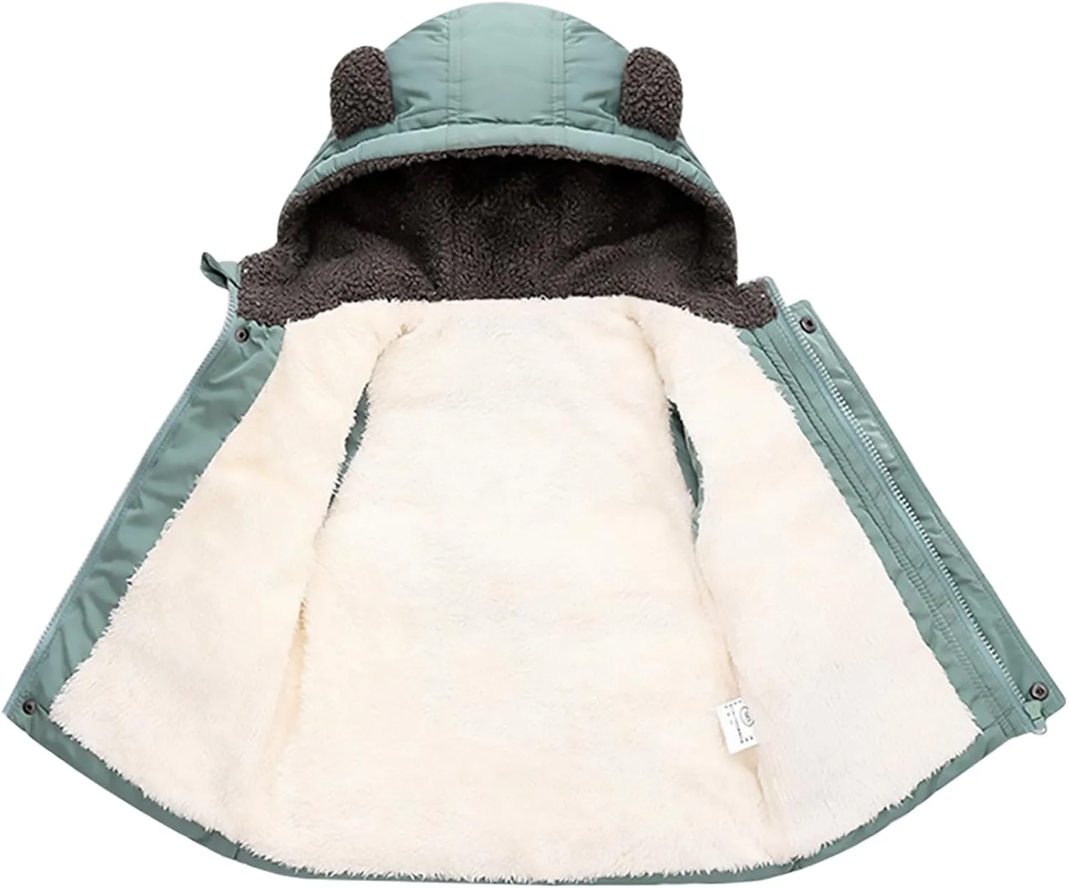 AIWUHE Toddler Boys Girls Hooded Puffer Vest Padded Warm Winter Jacket Sleeveless Bear ears Zipper Up Coat with pocket 1-7Y