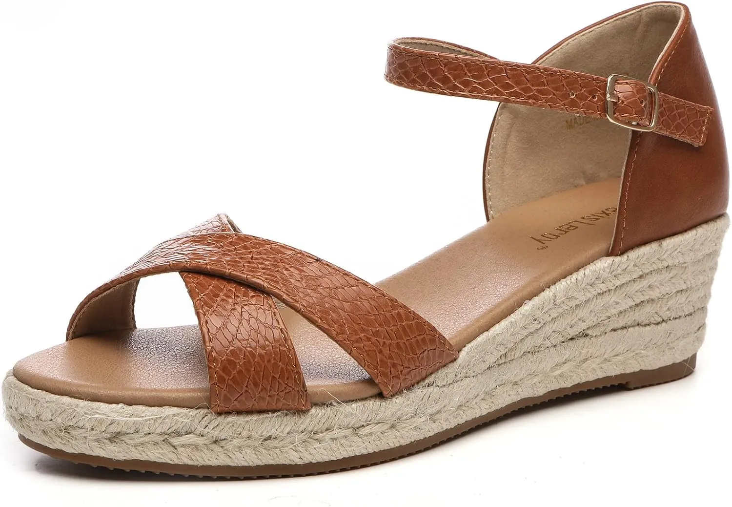Alexis Leroy Summer Ankle Strap Comfort Sole Open Toe Flat Women's Sandals