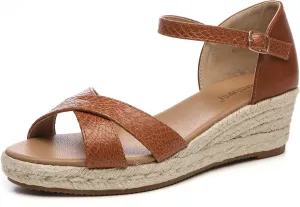 Alexis Leroy Summer Ankle Strap Comfort Sole Open Toe Flat Women's Sandals