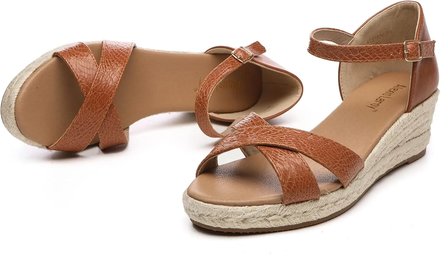 Alexis Leroy Summer Ankle Strap Comfort Sole Open Toe Flat Women's Sandals