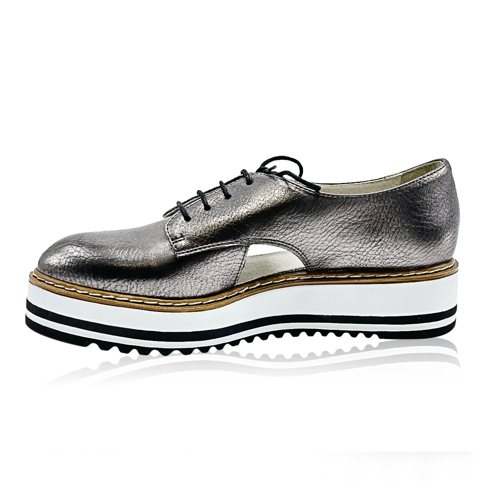 All Style And Comfort- Pewter  Lace Up Oxford