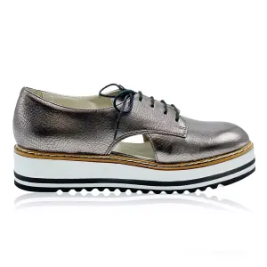 All Style And Comfort- Pewter  Lace Up Oxford