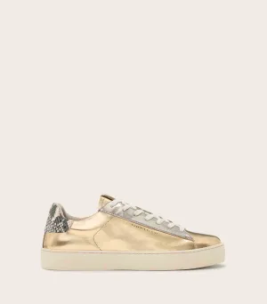 AllSaints - Shana Low Top Metallic Leather Trainers