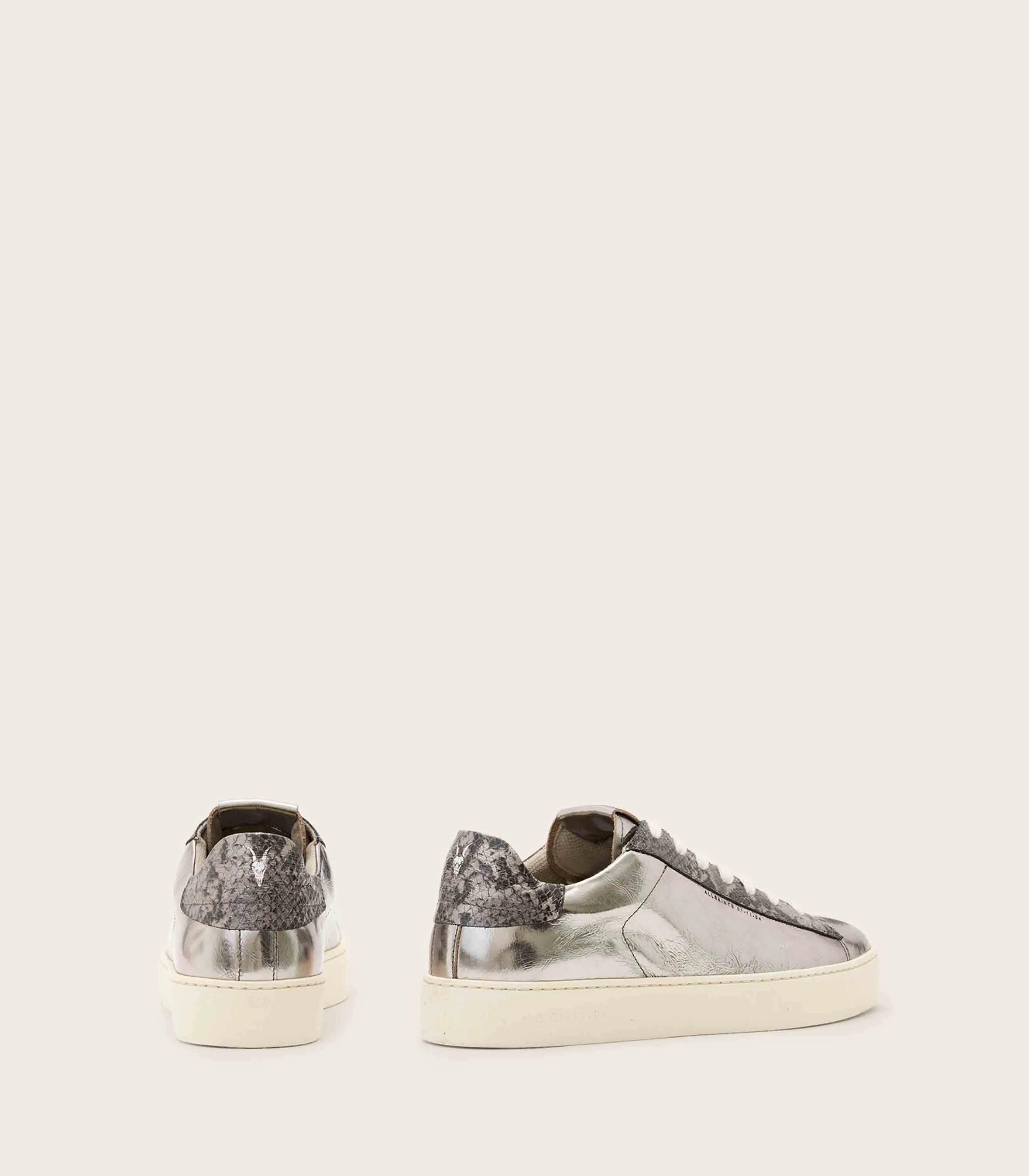 AllSaints - Shana Low Top Metallic Leather Trainers