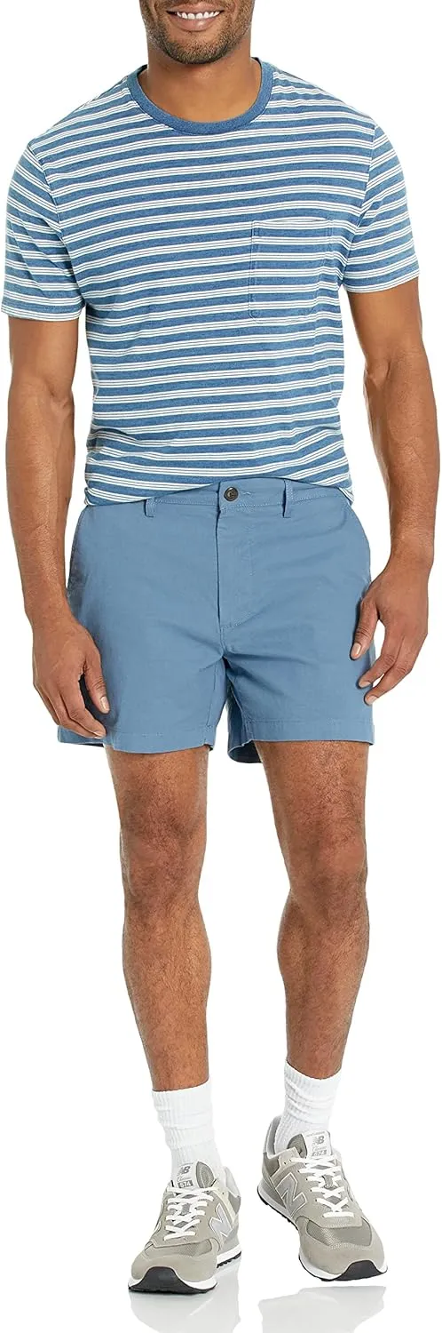 Amazon Essentials Men's Slim-Fit 5" Lightweight Comfort Stretch Oxford Shorts (Previously Goodthreads)