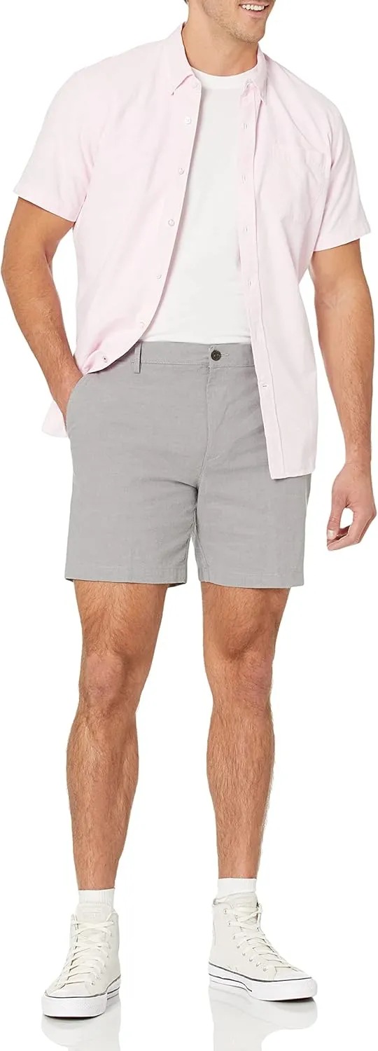 Amazon Essentials Men's Slim-Fit 7" Lightweight Comfort Stretch Oxford Short (Previously Goodthreads)