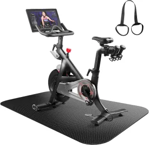 AmazonBasics Bike Mat for Indoor Exercise - Compatible with Treadmill, Elliptical & Spin Bike, Gym Pad for Hardwood & Carpet Floors