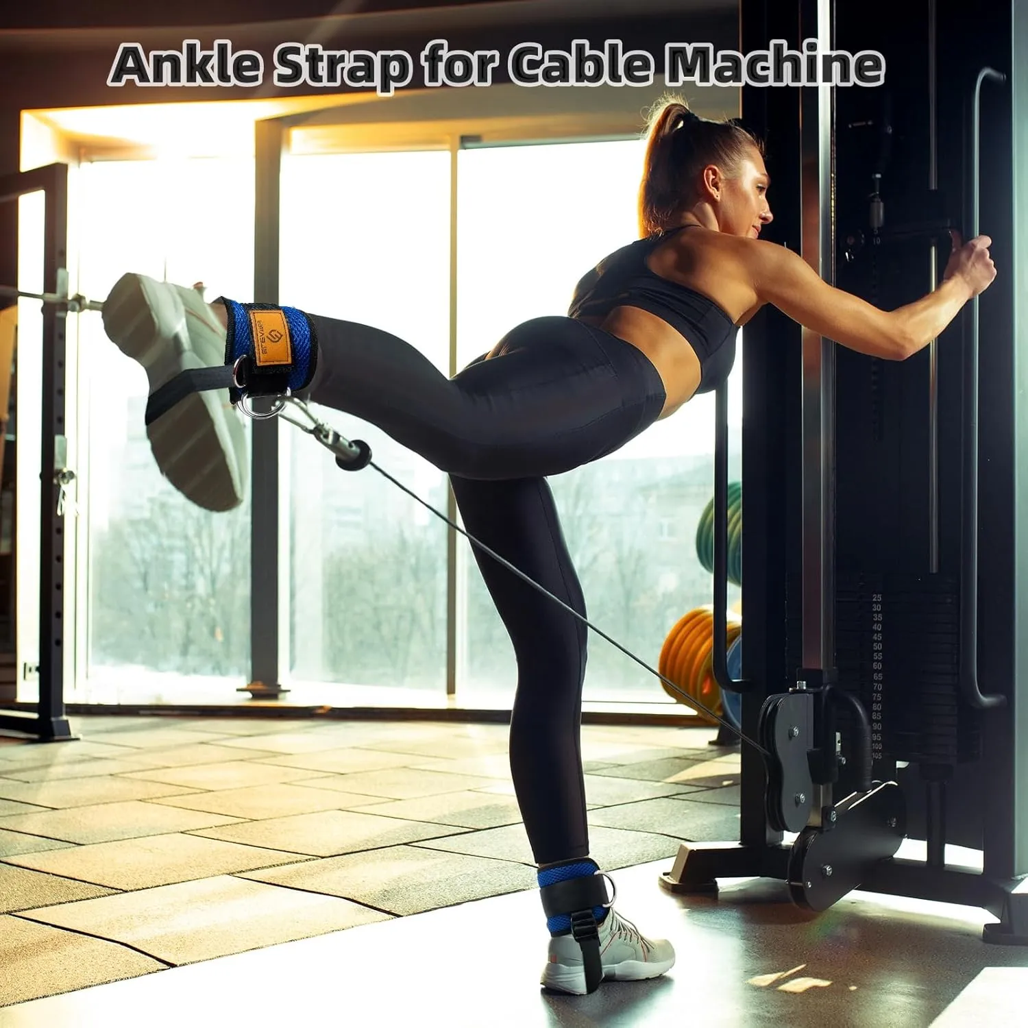 Ankle Straps for Dumbbells Weights and Cable Machines, Dumbbell Foot Attachment, Tibialis Trainer, Ankle Straps for Weight Lifting, Leg Extensions for Women and Men