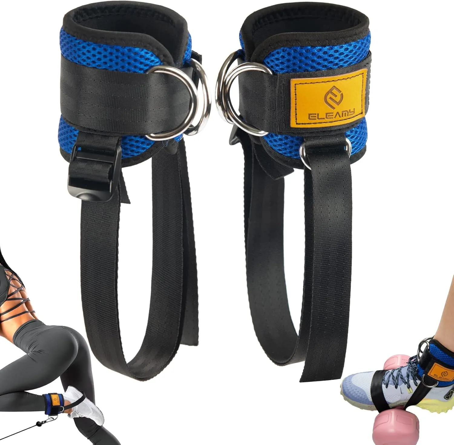 Ankle Straps for Dumbbells Weights and Cable Machines, Dumbbell Foot Attachment, Tibialis Trainer, Ankle Straps for Weight Lifting, Leg Extensions for Women and Men