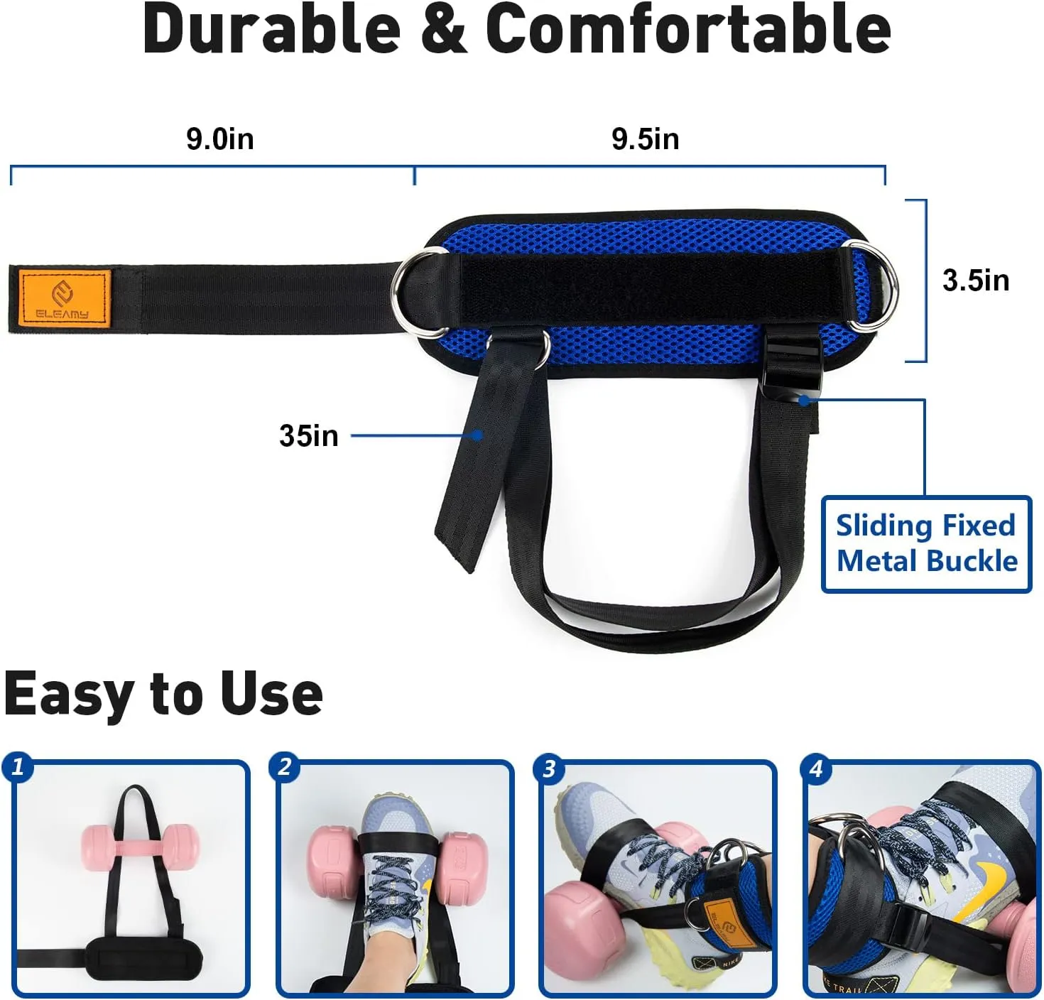 Ankle Straps for Dumbbells Weights and Cable Machines, Dumbbell Foot Attachment, Tibialis Trainer, Ankle Straps for Weight Lifting, Leg Extensions for Women and Men