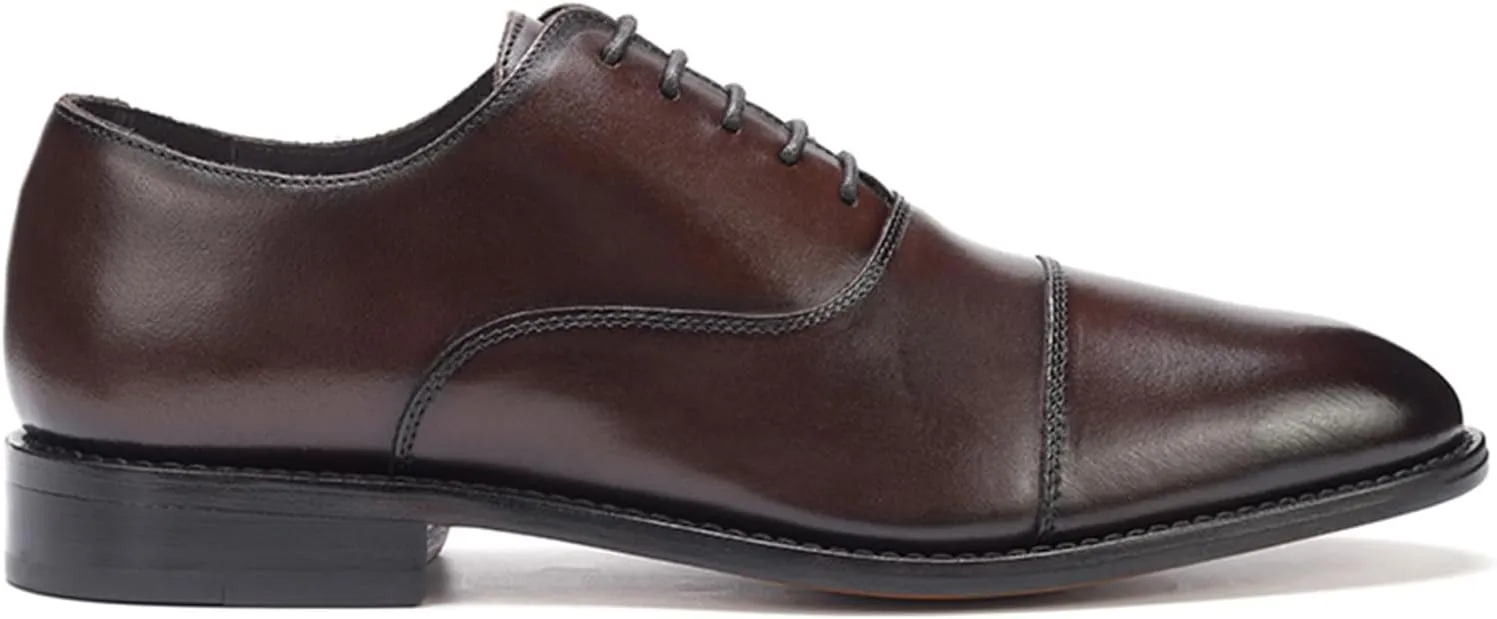 Anthony Veer Clinton Cap-Toe Oxford Dress Shoes for Men | Full-Grain Leather Upper | Goodyear Welt Construction | Ortholite Cushion Comfort | Recraftable Leather Outsole