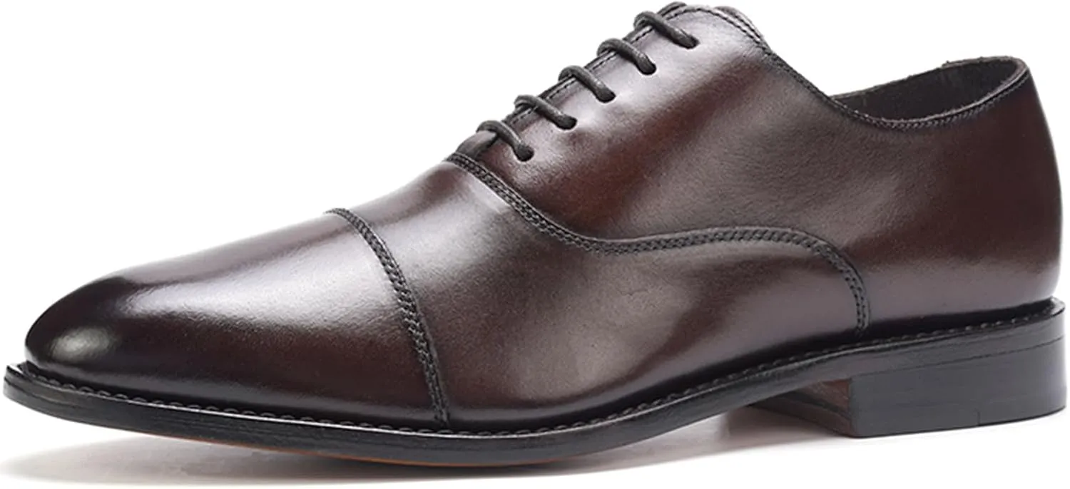 Anthony Veer Clinton Cap-Toe Oxford Dress Shoes for Men | Full-Grain Leather Upper | Goodyear Welt Construction | Ortholite Cushion Comfort | Recraftable Leather Outsole