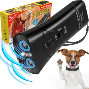 Anti Barking Control Device, Ultrasonic Anti Barking Device with 3 Modes & LED Light, Dual Sensor Dog Bark Deterrent Dog Barking Control Devices Dog Training Tools, Safe for Human & Dogs, up to 33FT