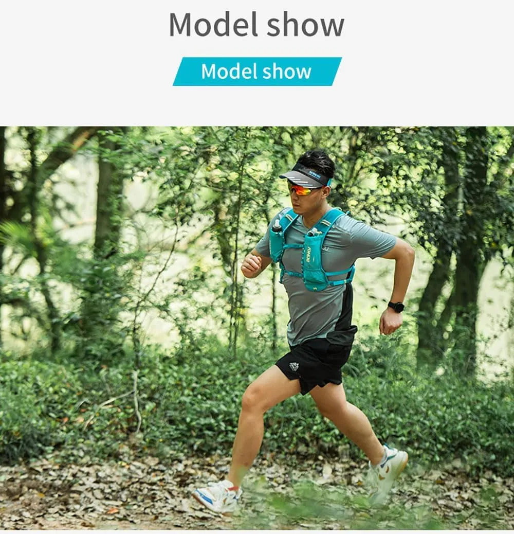 AONIJIE Running Hydration Vest for Men Women, Waterproof and Breathable 5L Hydration Backpack for Marathon Race Hiking, Fit 26.7in to 51.1in Chest