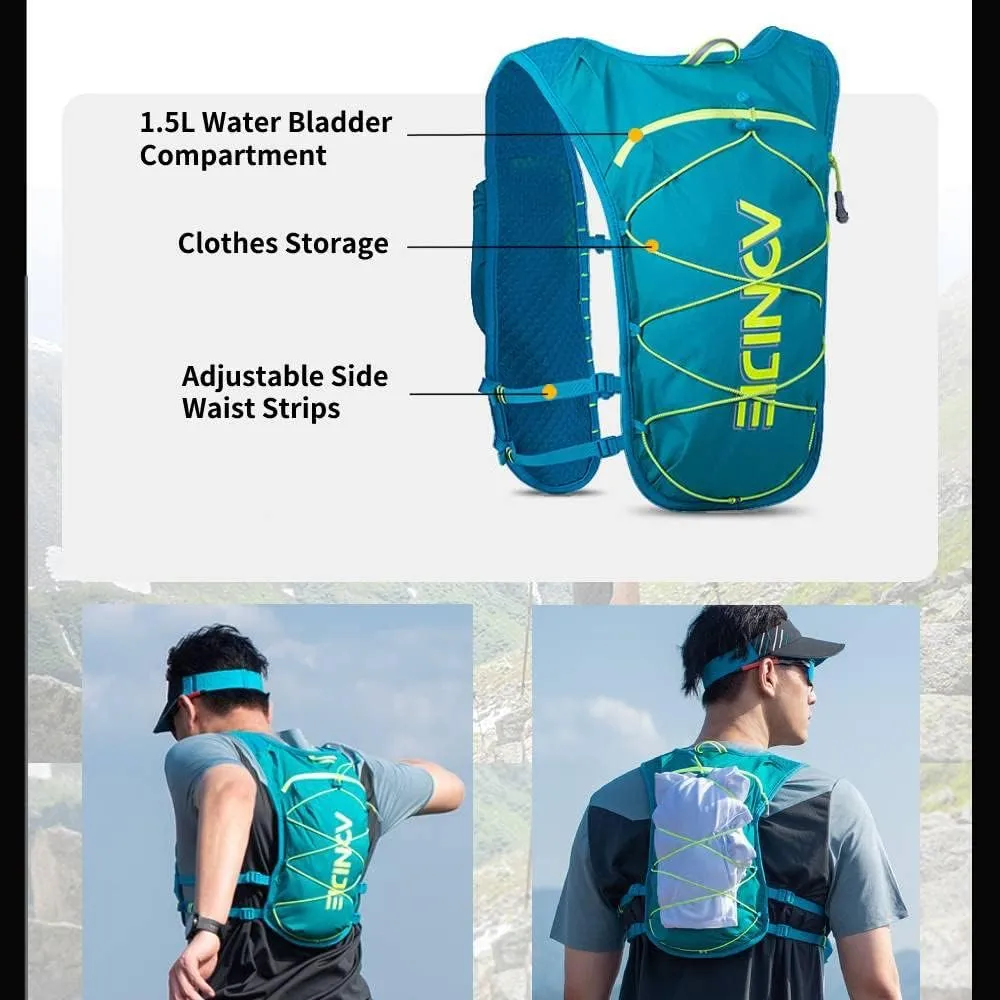 AONIJIE Running Hydration Vest for Men Women, Waterproof and Breathable 5L Hydration Backpack for Marathon Race Hiking, Fit 26.7in to 51.1in Chest
