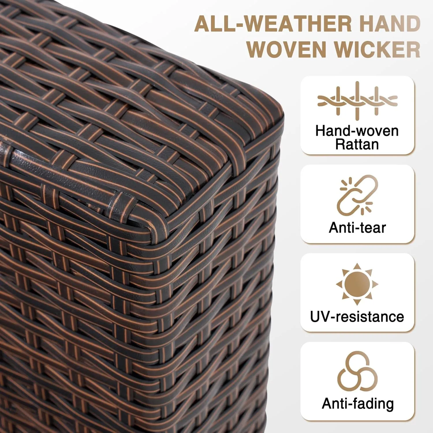 Aoxun Patio Furniture Sets, 10-Piece Outdoor Patio Furniture with Thick Cushions, Wicker Outdoor Conversation Set Sectional Sofa for Backyard, Poolside, Garden