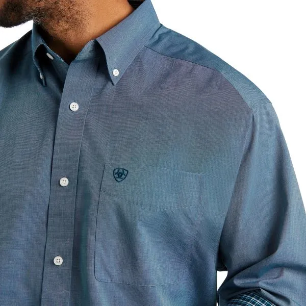 Ariat Dream Teal Wrinkle Free Solid Oxford Classic Fit Mens Shirt 10038015