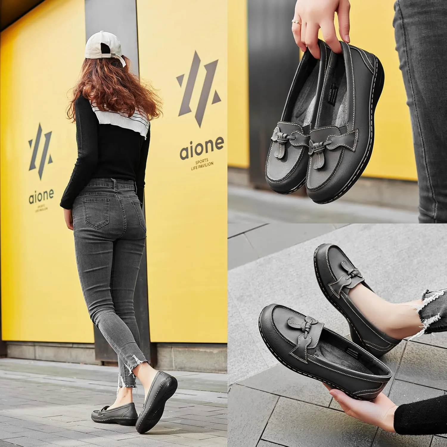 Artisure Women's Classic Comfort Leather Loafers Casual Slip-Ons Stylish Tassel Dress Shoes Cute Work Office Flats Everyday Walking Shoes
