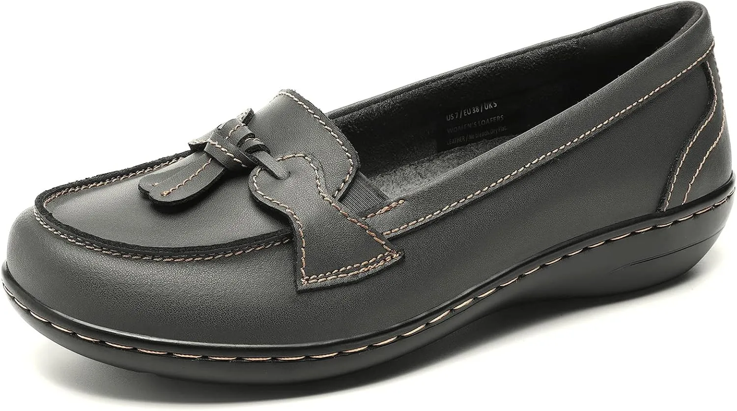 Artisure Women's Classic Comfort Leather Loafers Casual Slip-Ons Stylish Tassel Dress Shoes Cute Work Office Flats Everyday Walking Shoes