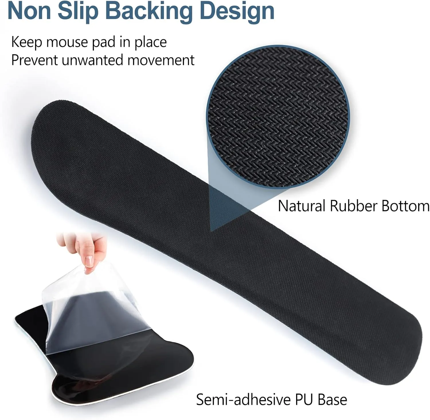 ArtSo Keyboard Wrist Rest Mouse Pad with Wrist Rest Support Ergonomic, Non-Slip Memory Foam Mousepad Free Coaster Easy Typing Pain Relief (Blue Grey Marble)