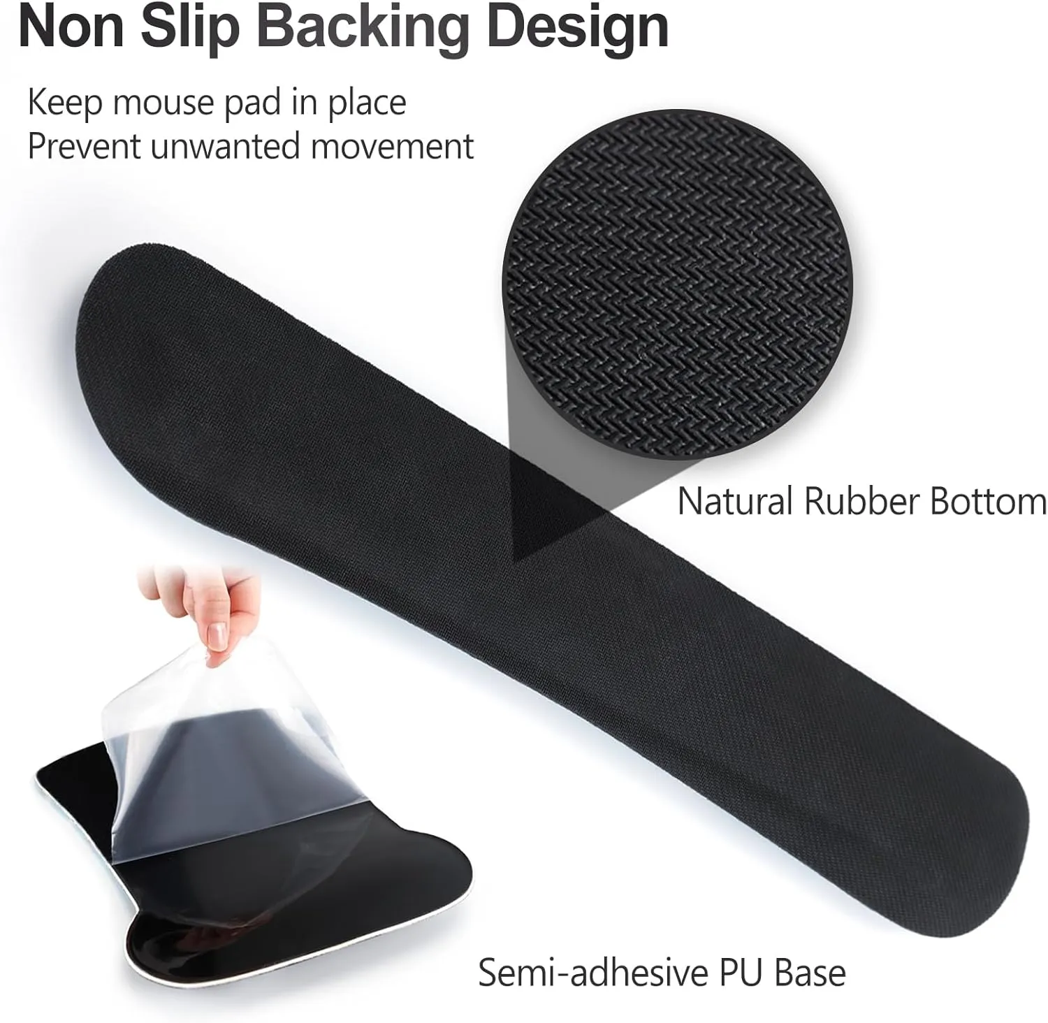 ARTSO Mouse Pad Wrist Support and Keyboard Wrist Rest, Ergonomic Memory Foam Mousepad Non-Slip Easy Typing and Pain Relief for Gaming, Computer, Office, Laptop, Black Grey Marble