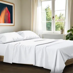 Ashton Sheets 100% Egyptian Cotton Sheets Queen Size - 1200 Thread Count 4 PC Queen Sheet Set Egyptian Cotton, Sateen Weave Luxury Sheets Queen Size, High Thread Count Sheets, 17" Deep Pocket - White